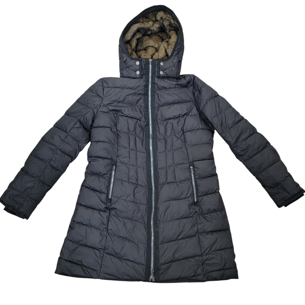Denver Hayes Lightweight Puffer Jacket Black Hooded Winter Warm Women’s Large - Picture 17 of 17